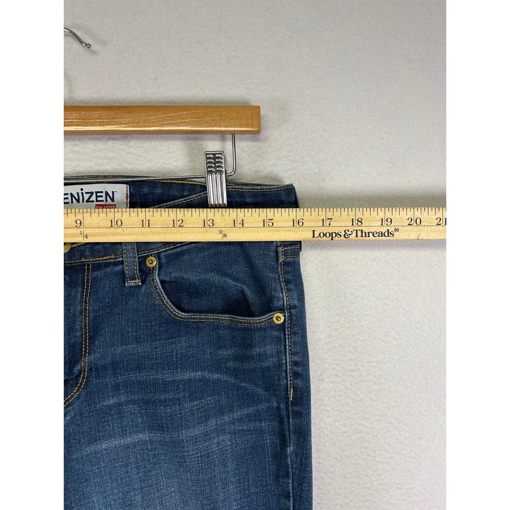 Classic Casual Denizen Levi's Women 10M Blue Straight Leg Mid Rise Stretch Jeans - Picture 7 of 12